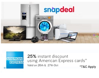 India Desire : Snapdeal Amex Offer : Extra 10% Instant Discount At Snapdeal Via American Express Card